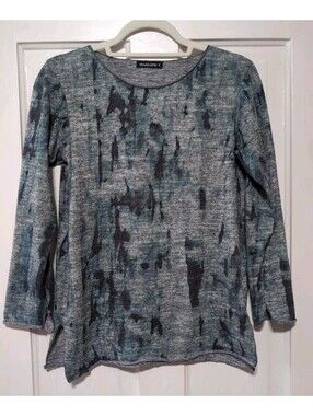 DAVID CLINE Abtract Artsy‎ Teal Soft Woman's S Boho(1540)B